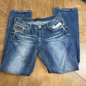 Twenty one black by Rue 21 Blue Denim Jeans with Embroidered details